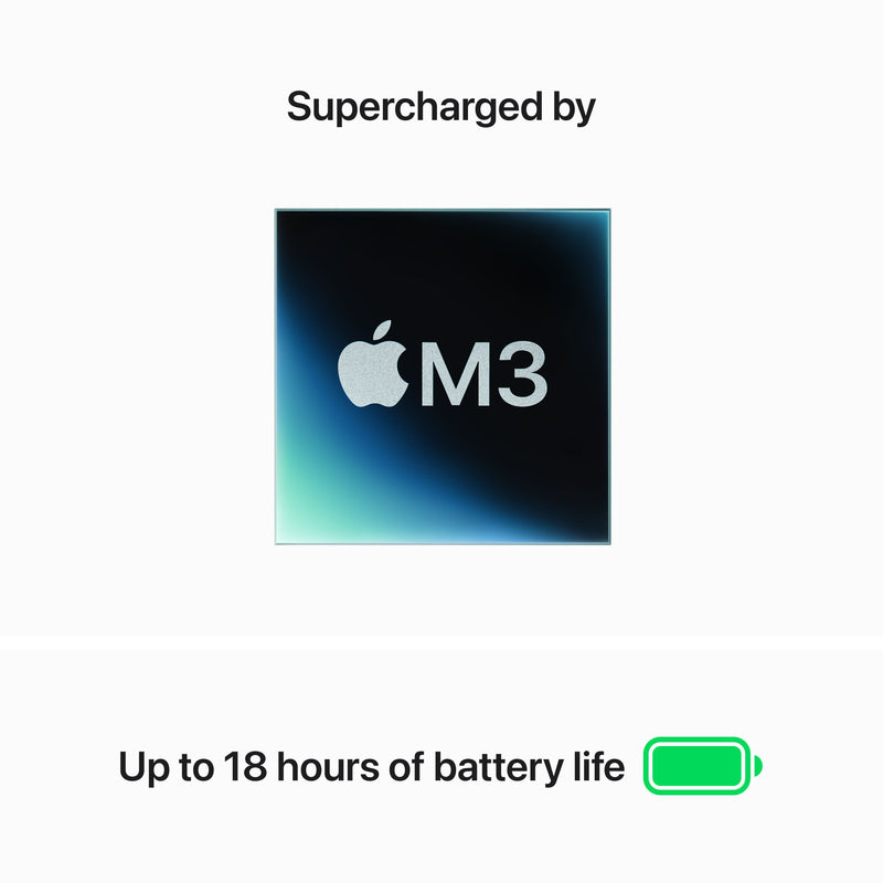 MacBook Air de 15 polegadas: Processador M3 da Apple com CPU 8‑core e GPU 10‑core, 256 GB SSD - Meia-noite